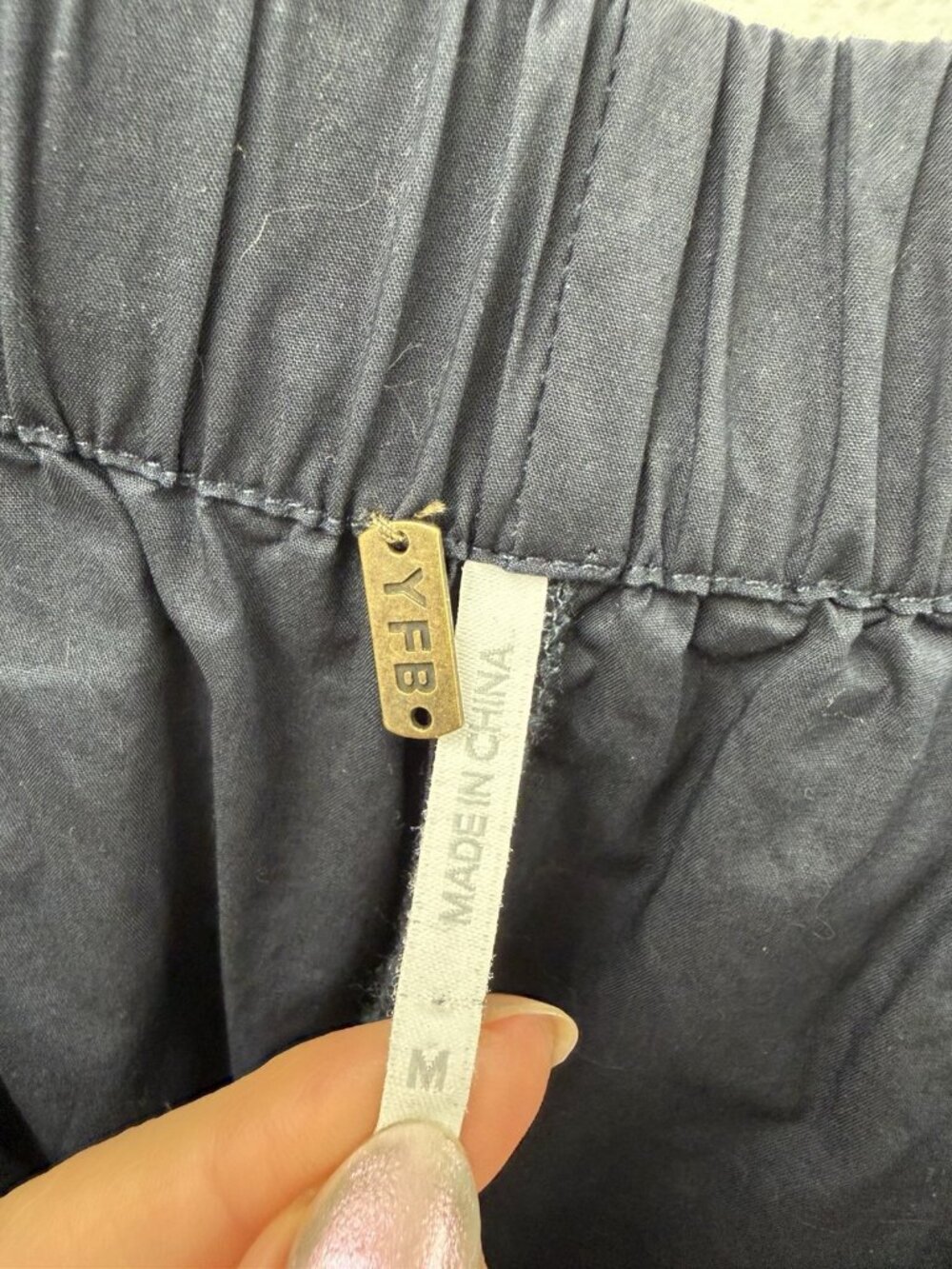 YFB Young Fabulous Broke Black Wide Leg Cotton Pants Sz Medium M - Picture 8 of 12